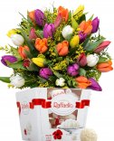 Jarní kytice - farebné tulipány