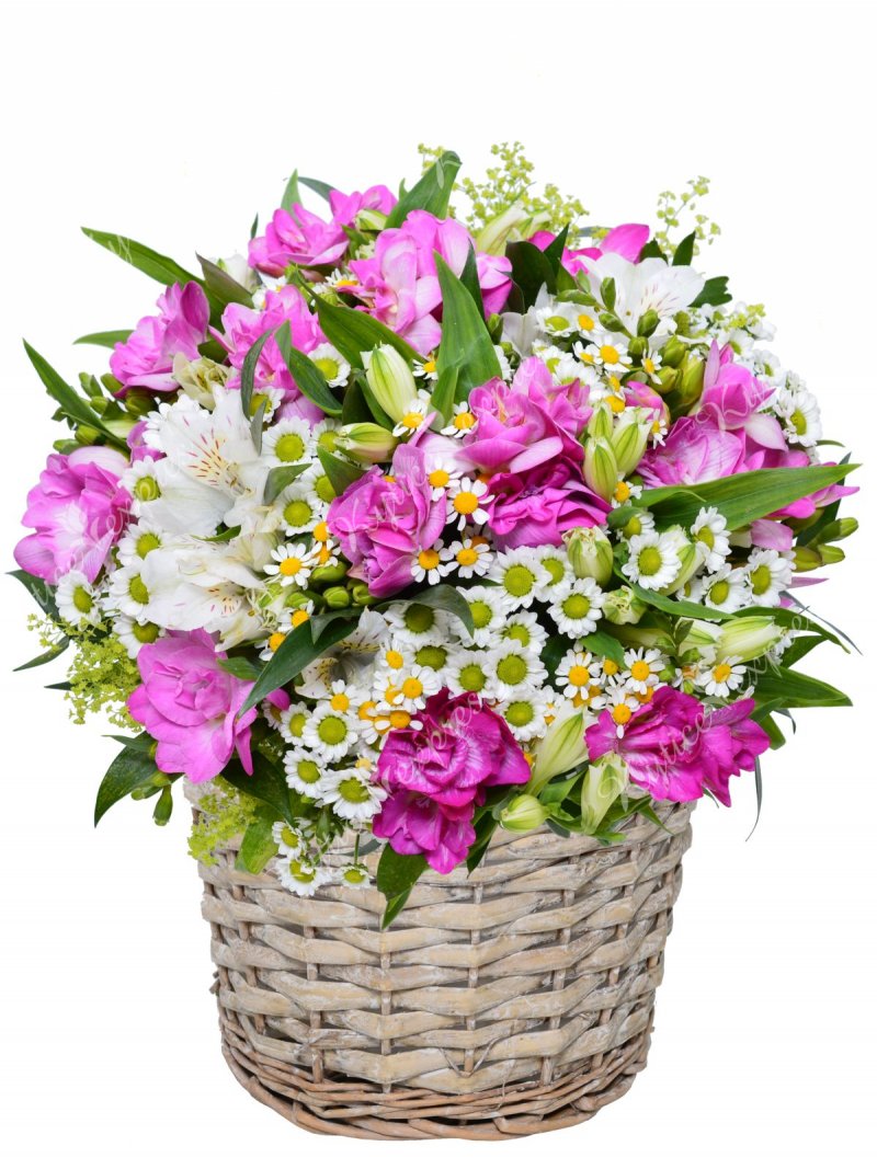 Krásny farebný kôš - rozvoz kvetín