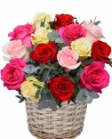 Colorful Flower Basket - Rose