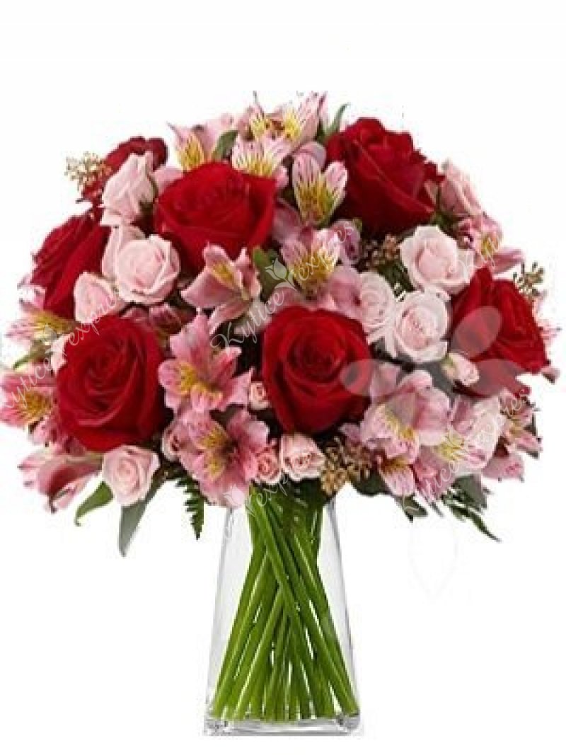 Bouquet in red-pink tone Agnes
