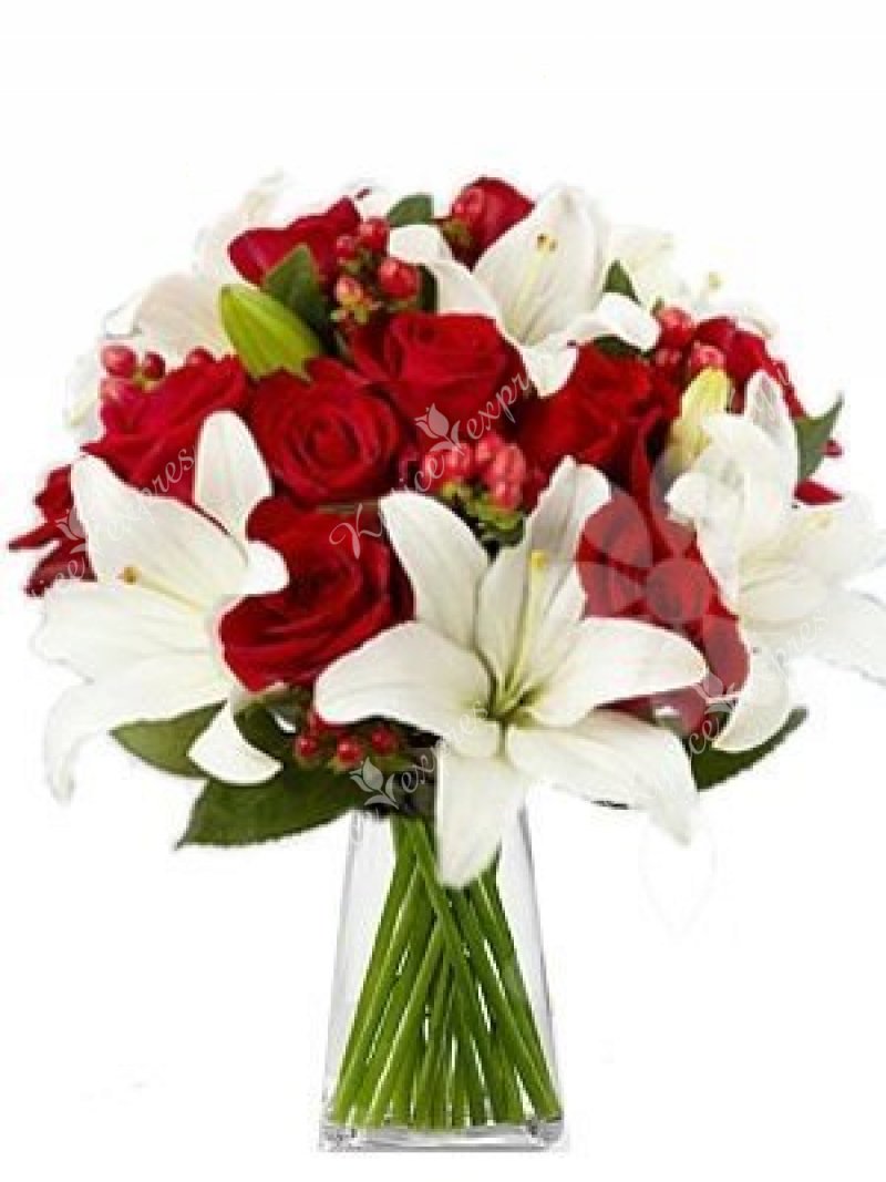 Red and white bouquet Cindy