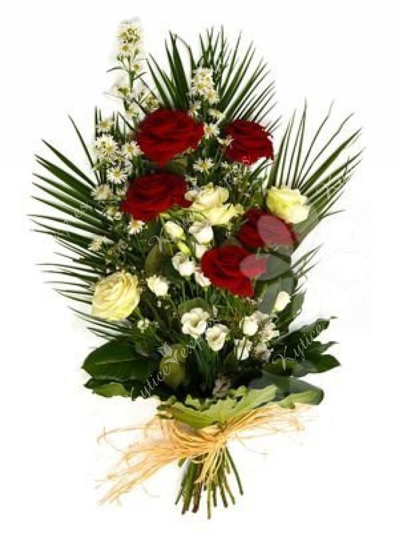 Smuteční kytice z růží a chryzantém 2